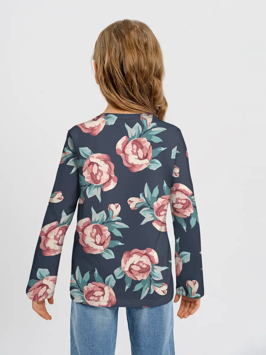 Детский лонгслив / Розы