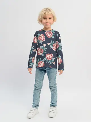 Детский лонгслив / Розы