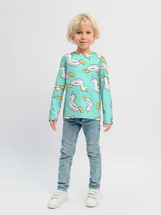 Детский лонгслив / Единорог | Круг
