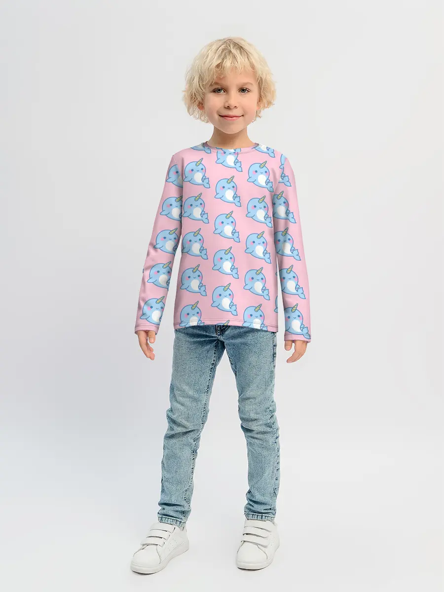 Детский лонгслив / Дельфинчики | Единорожки
