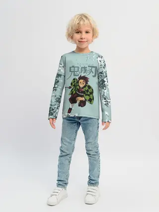 Детский лонгслив / Танджиро Камадо Kimetsu no Yaiba