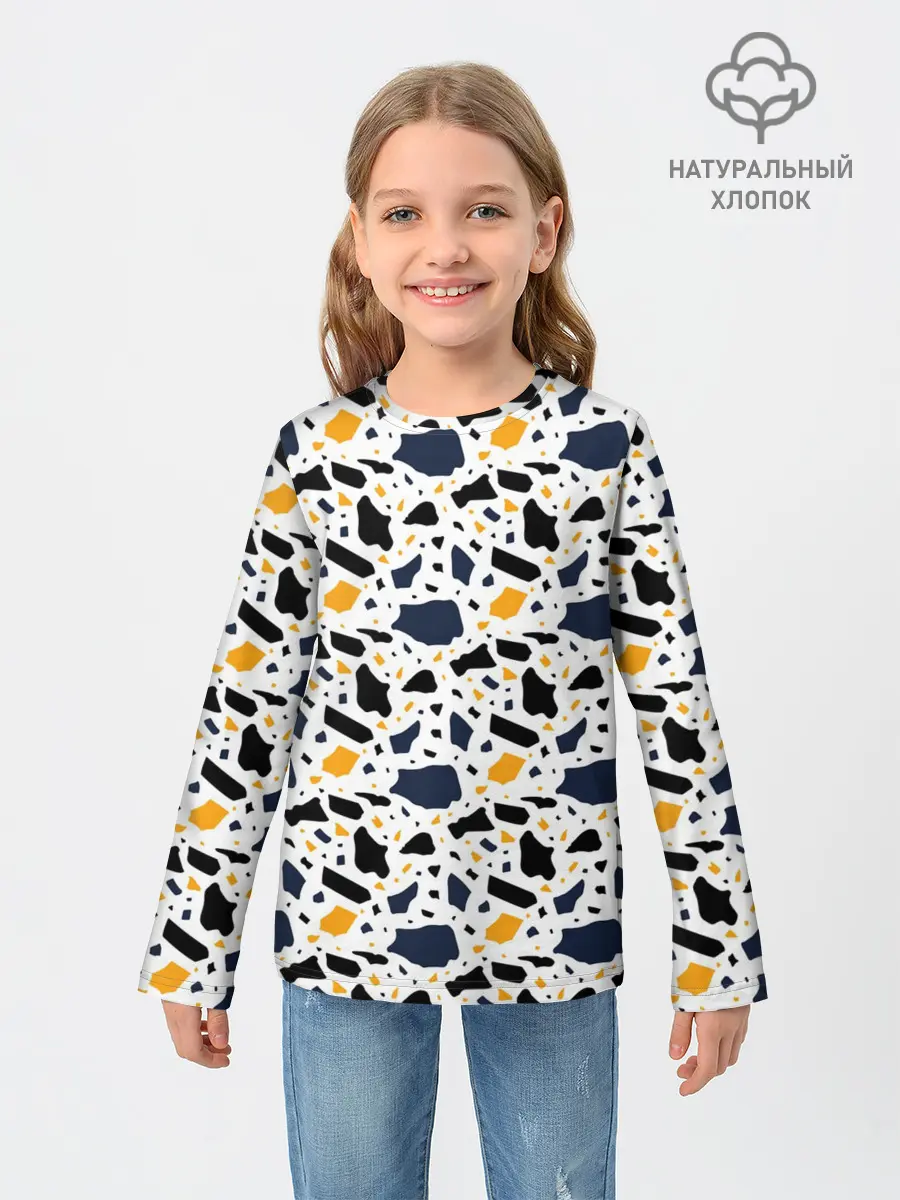 Детский лонгслив / Итальянский Узор Терраццо
