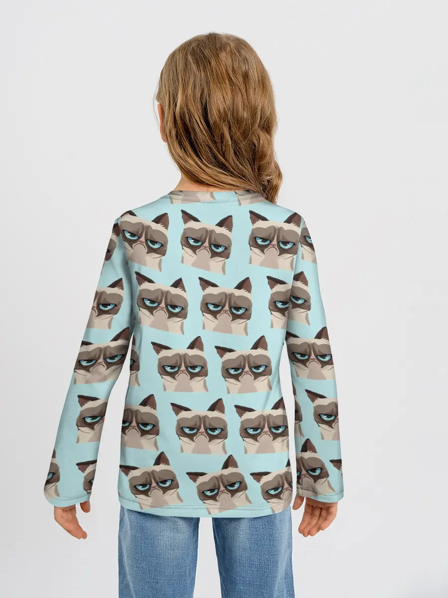 Детский лонгслив / Грустный котик