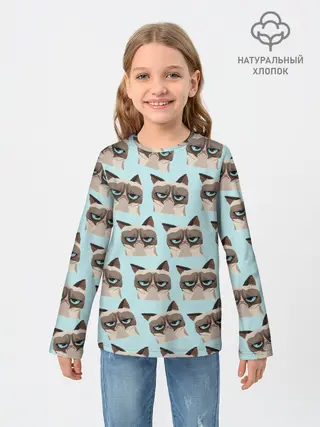 Детский лонгслив / Грустный котик