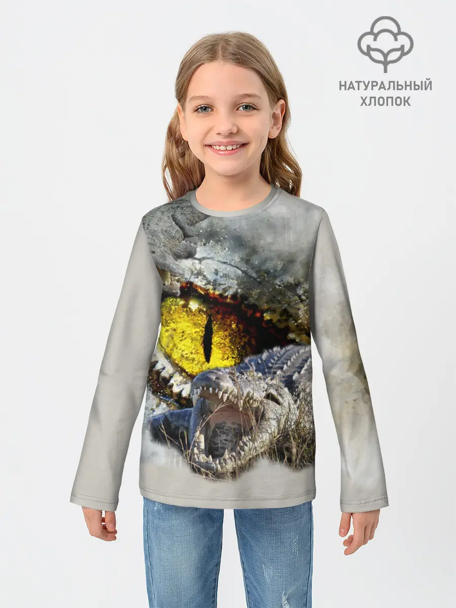 Детский лонгслив / Глаз крокодила