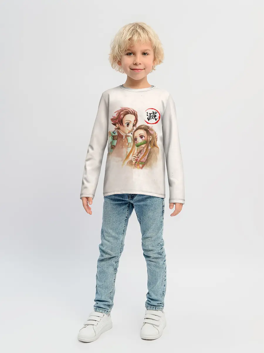 Детский лонгслив / Танджиро и Незуко Kimetsu no Yaiba