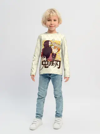 Детский лонгслив / Незуко и Зеницу Kimetsu no Yai