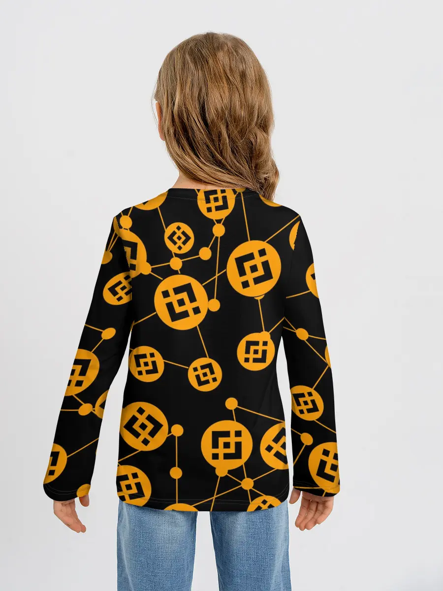 Детский лонгслив / BINANCE / БИНАНС / УЗОР