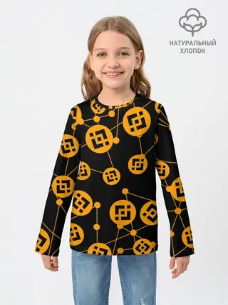 Детский лонгслив / BINANCE / БИНАНС / УЗОР