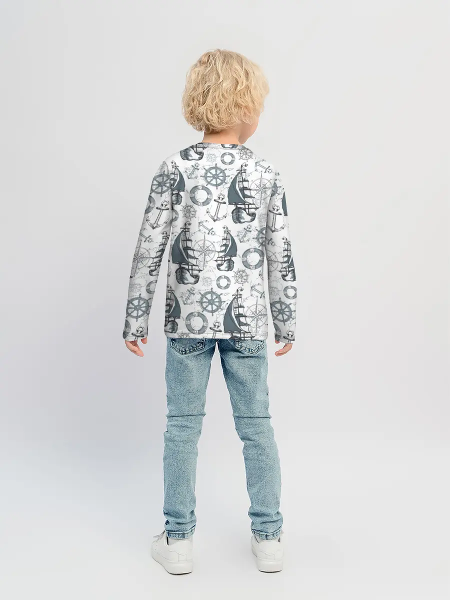 Детский лонгслив / Морской узор Nautical Pattern