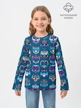 Детский лонгслив / Совы