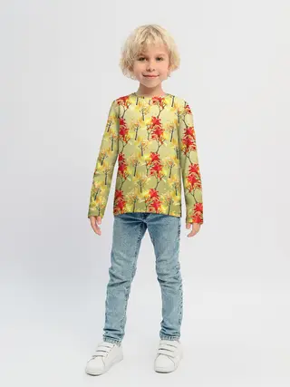 Детский лонгслив / самый осенний принт