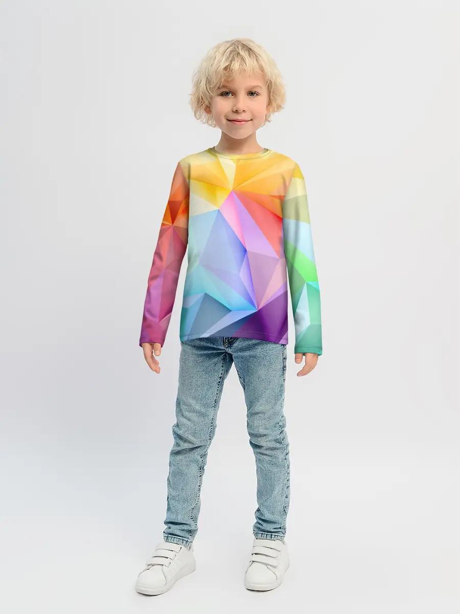 Детский лонгслив / Радужная геометрия