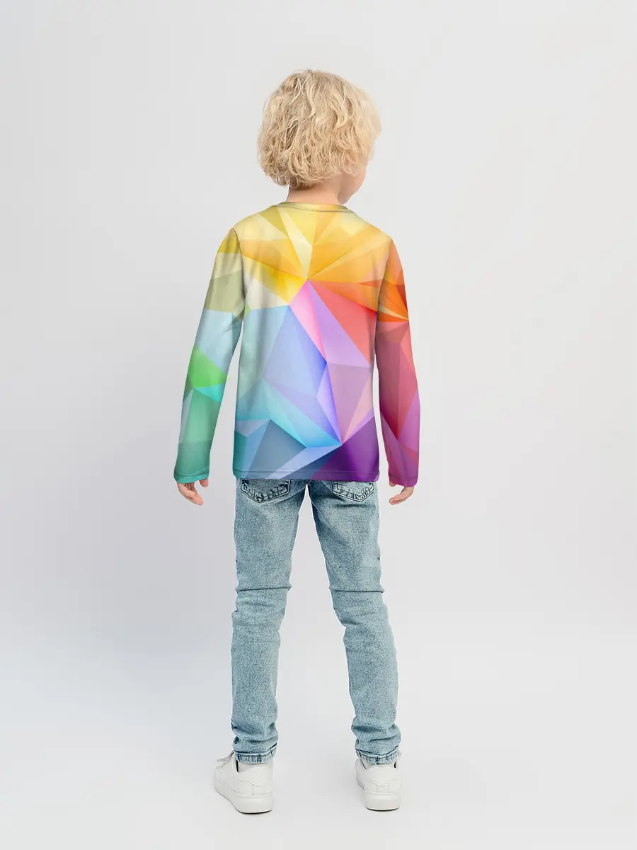 Детский лонгслив / Радужная геометрия