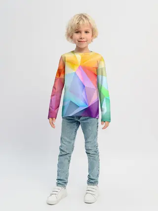 Детский лонгслив / Радужная геометрия