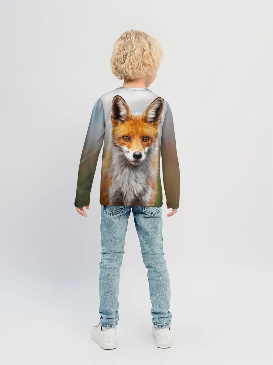 Детский лонгслив / рыжая лисица