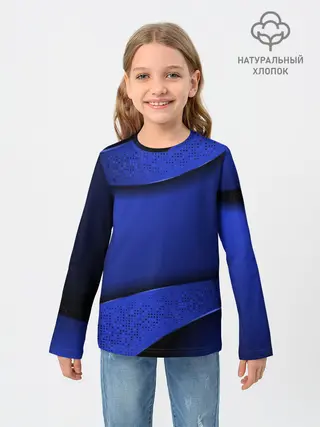 Детский лонгслив / 3D BLUE Вечерний синий цвет
