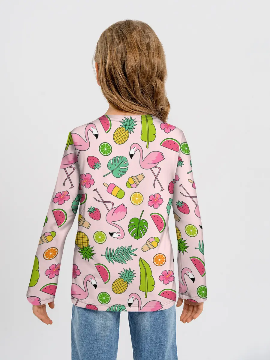 Детский лонгслив / Фламинго | Лето