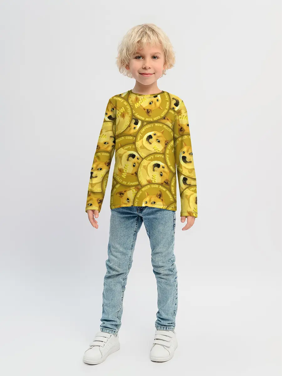 Детский лонгслив / DOGECOIN / DOGE / ДОГИКОИН