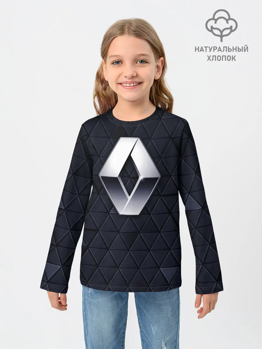 Детский лонгслив / RENAULT РЕНО 3Д ГЕОМЕТРИЯ 3D