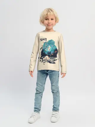 Детский лонгслив / Танджиро и Незуко Kimetsu no Yaiba