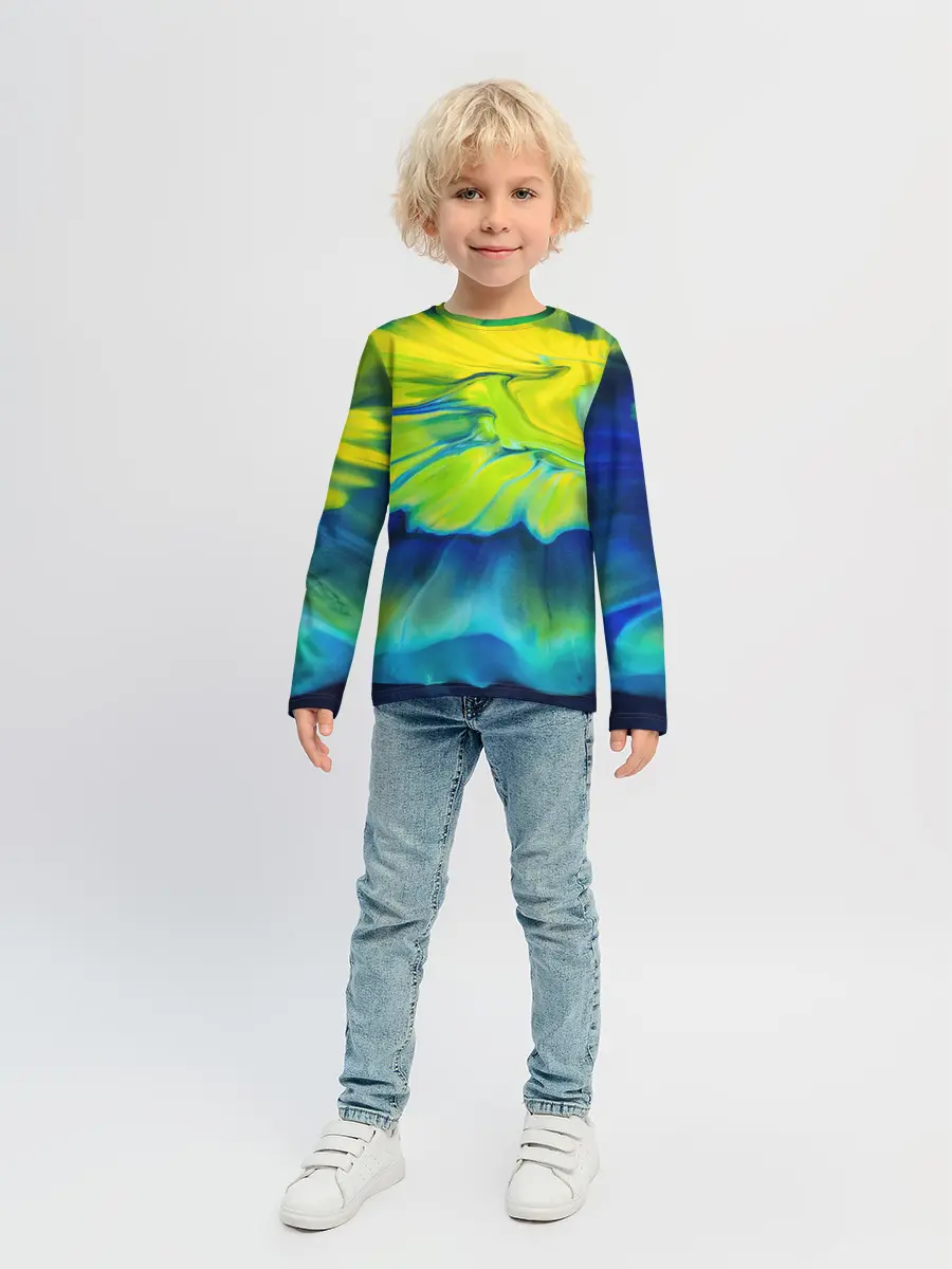 Детский лонгслив / Разводы яркой краски