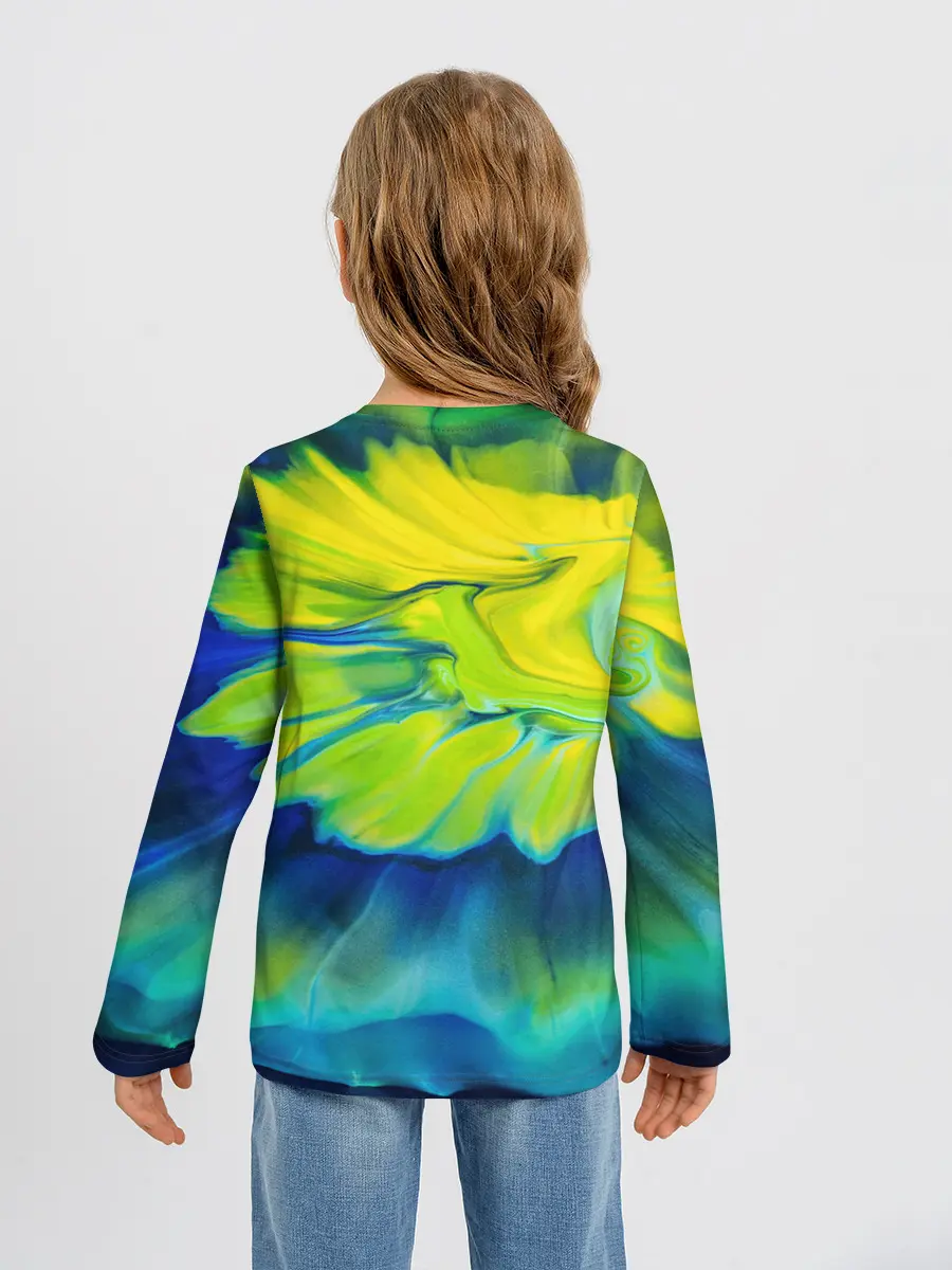 Детский лонгслив / Разводы яркой краски