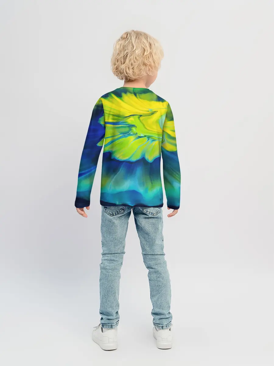 Детский лонгслив / Разводы яркой краски