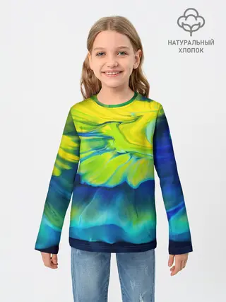 Детский лонгслив / Разводы яркой краски