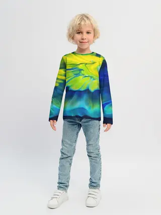 Детский лонгслив / Разводы яркой краски