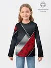 Детский лонгслив / 3D BLACK AND RED METAL