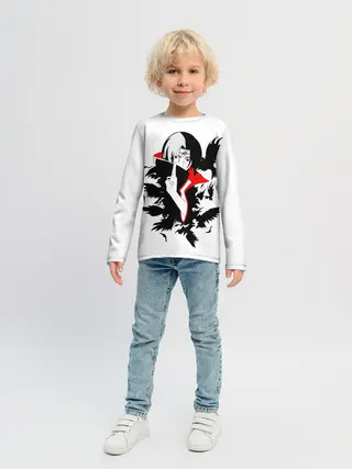 Детский лонгслив / Человек и вороны аниме