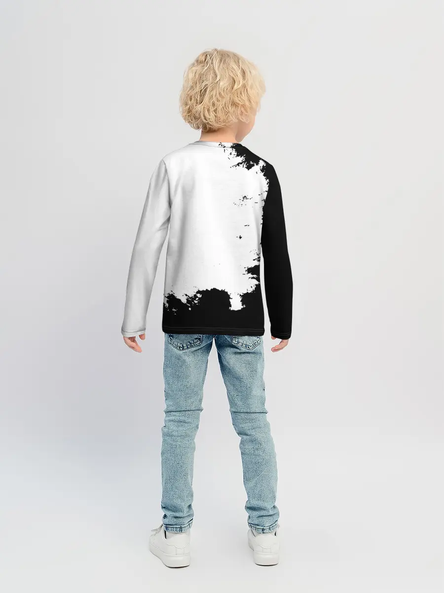 Детский лонгслив / Чёрный клевер кричащий Аста