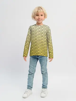 Детский лонгслив / рисованный узор усы червячки