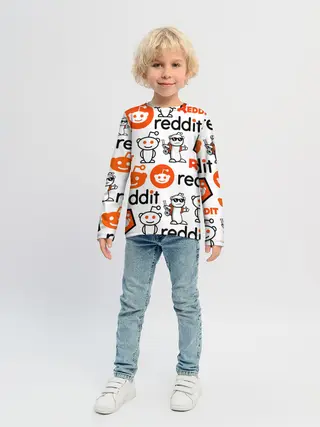 Детский лонгслив / REDDIT / РЕДДИТ / ЛОГОБОМБИНГ