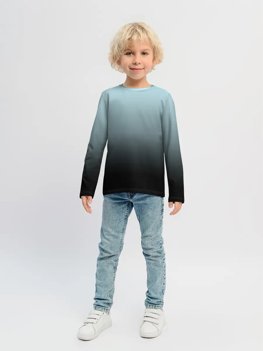 Детский лонгслив / Black and Blue gradient