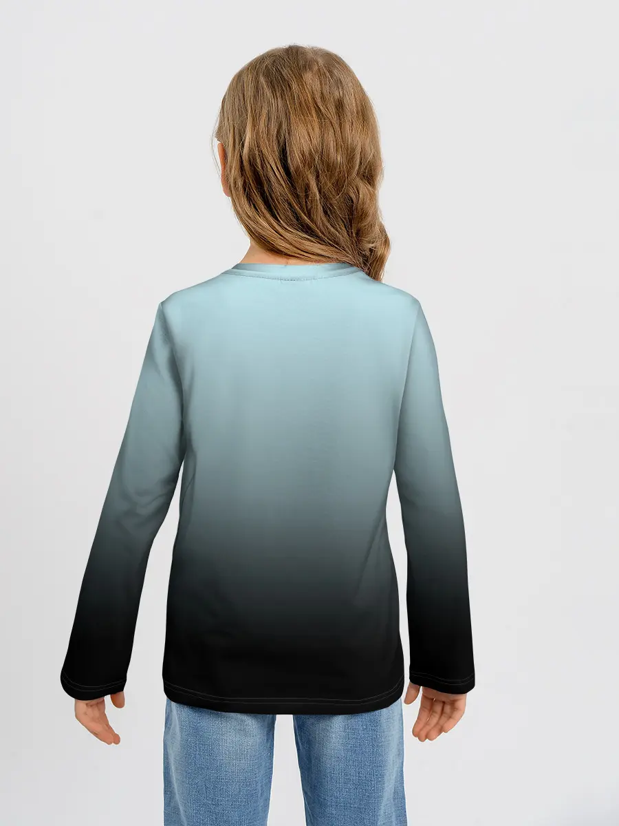 Детский лонгслив / Black and Blue gradient