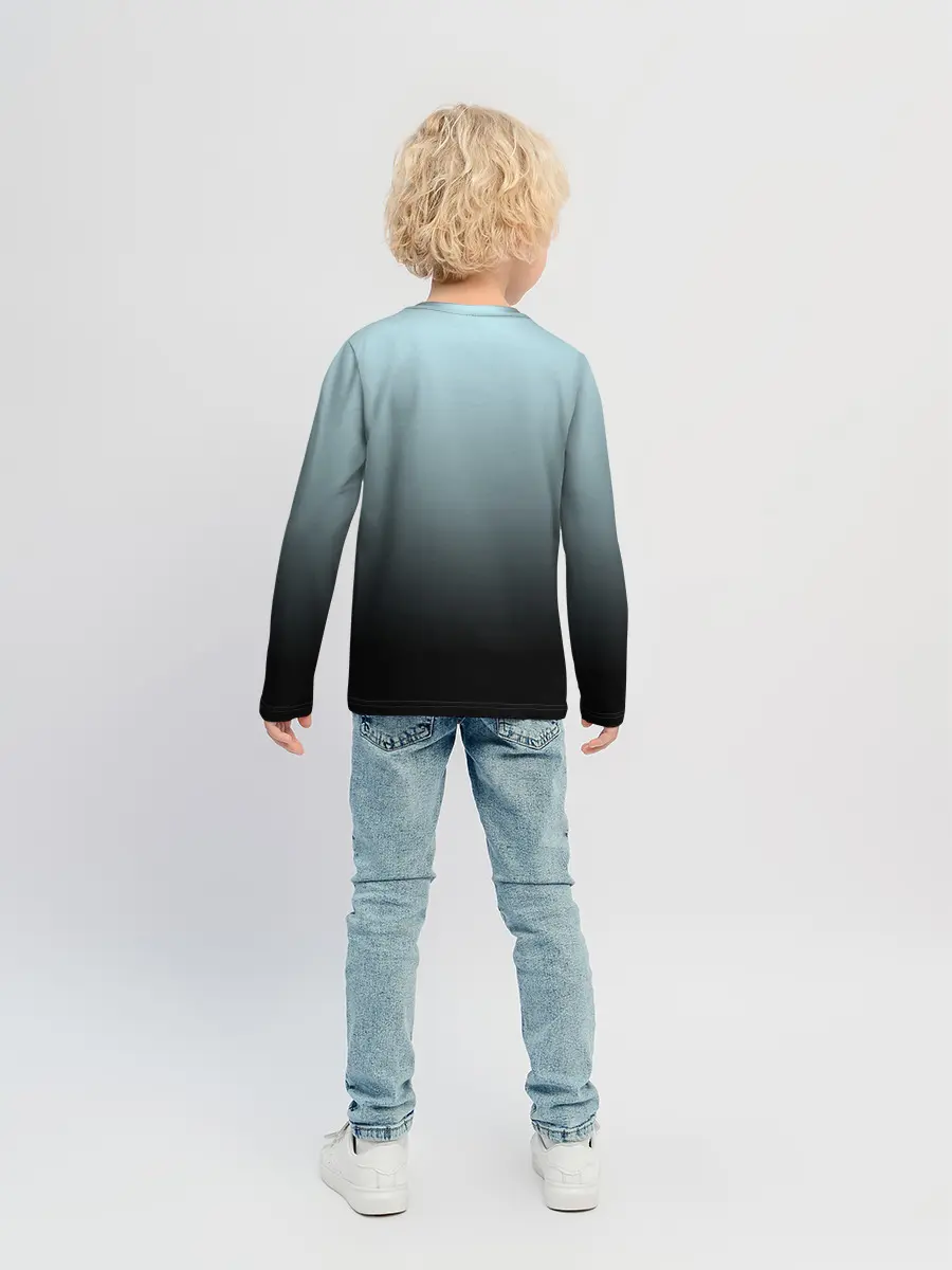 Детский лонгслив / Black and Blue gradient