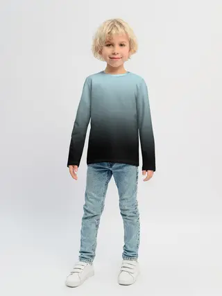 Детский лонгслив / Black and Blue gradient
