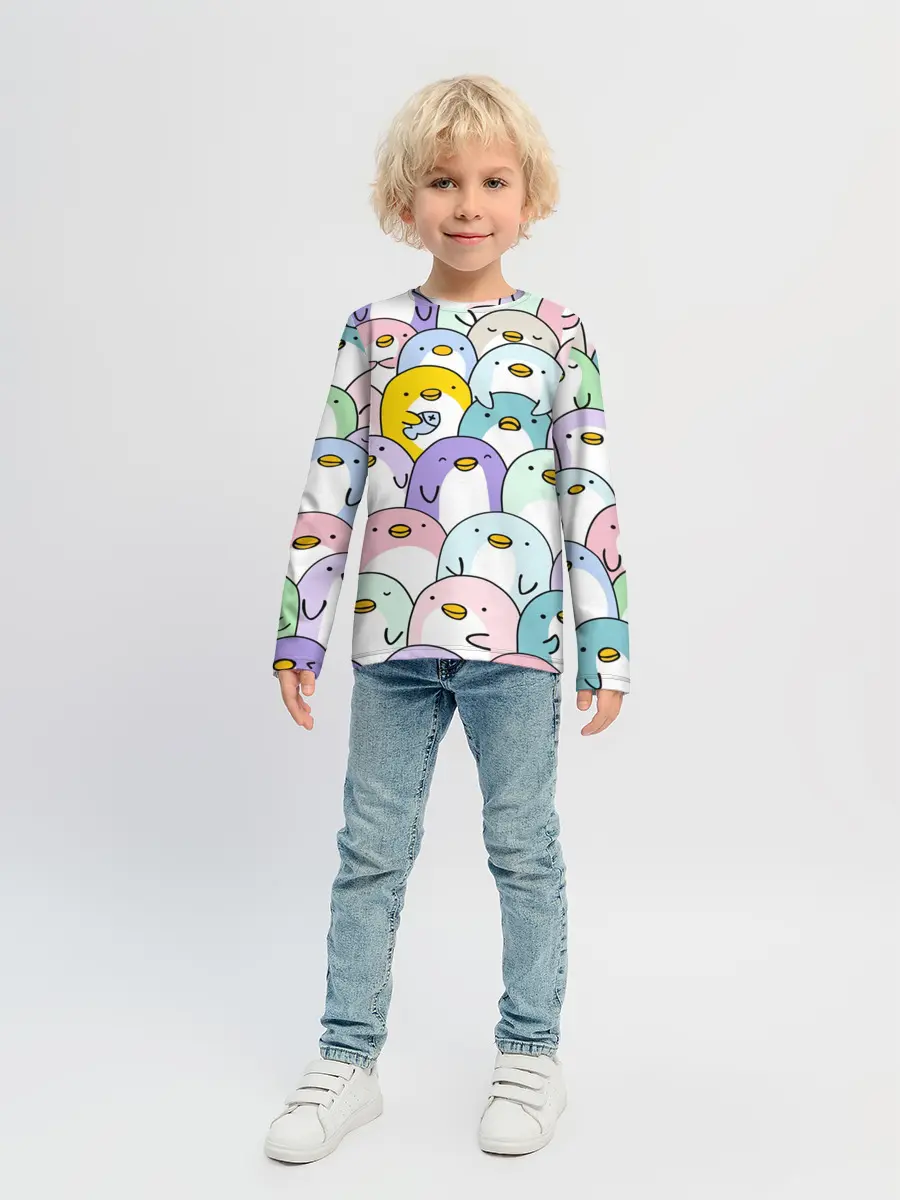 Детский лонгслив / Пингвины