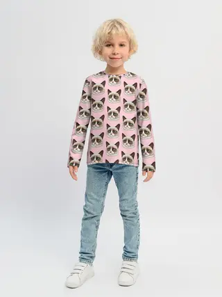 Детский лонгслив / Кот мемасик