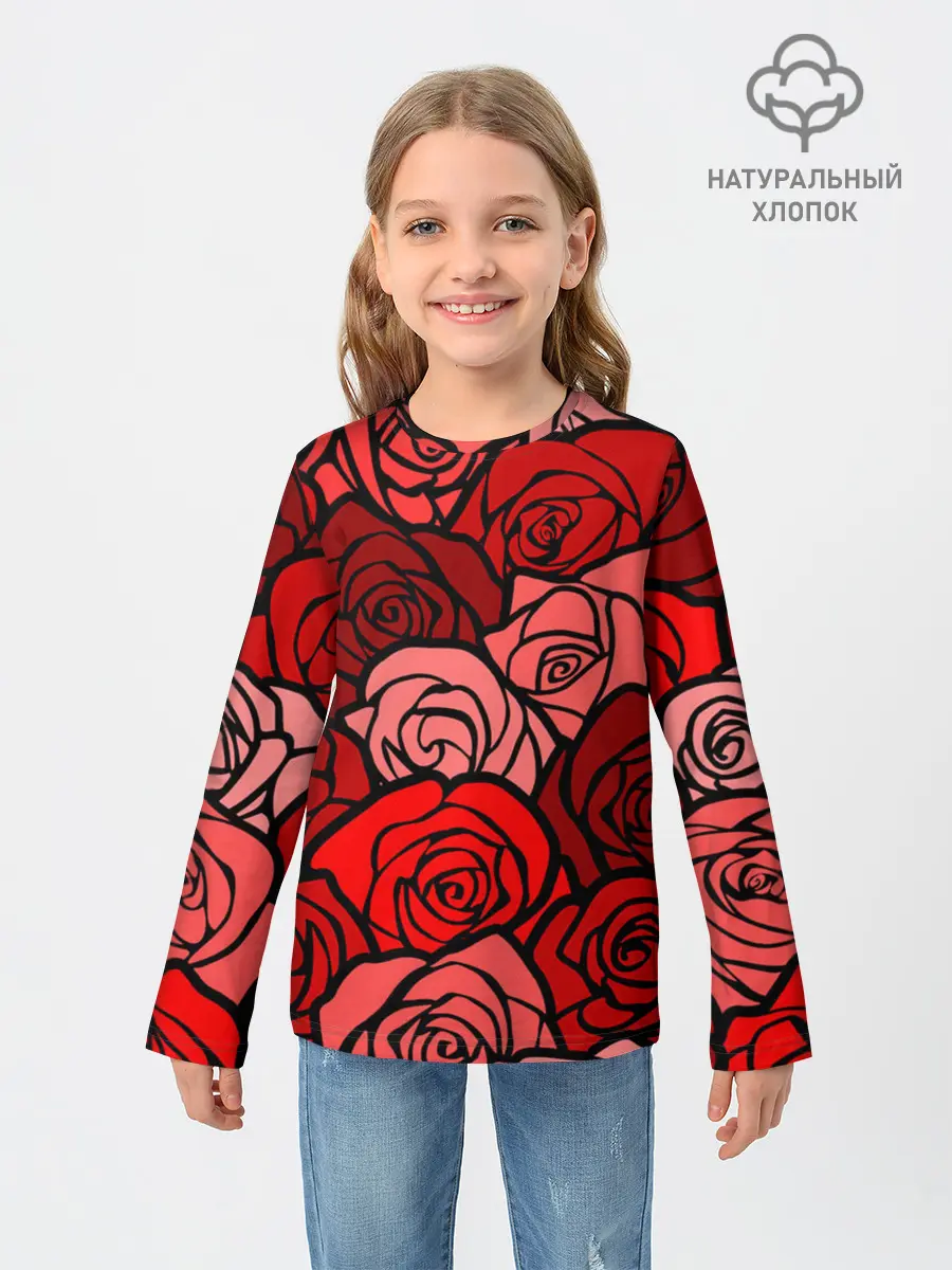 Детский лонгслив / Розочки