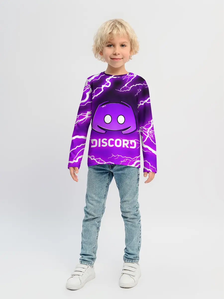 Детский лонгслив / DISCORD / ДИСКОРД / МОЛНИЯ