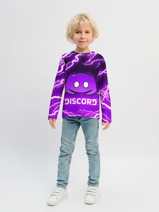 Детский лонгслив / DISCORD / ДИСКОРД / МОЛНИЯ