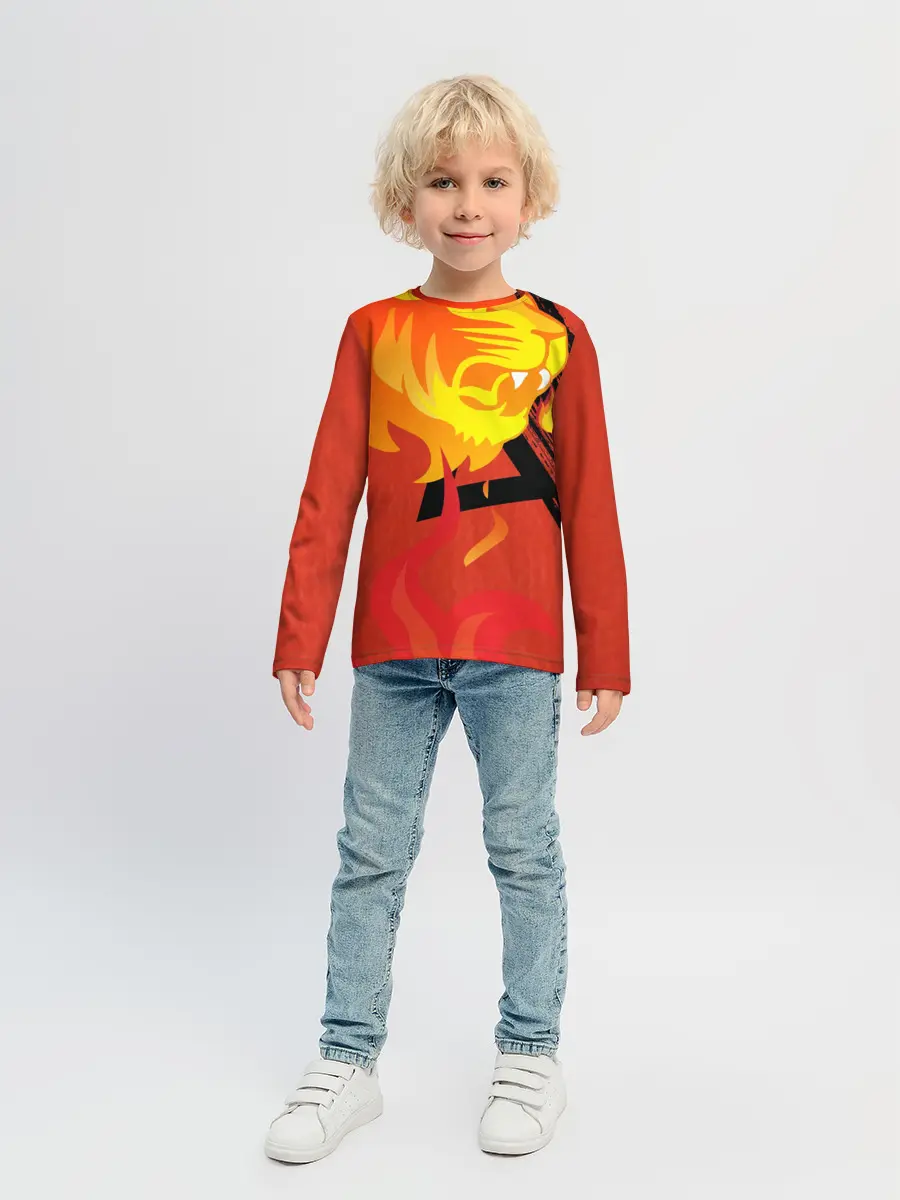 Детский лонгслив / Огненный лев