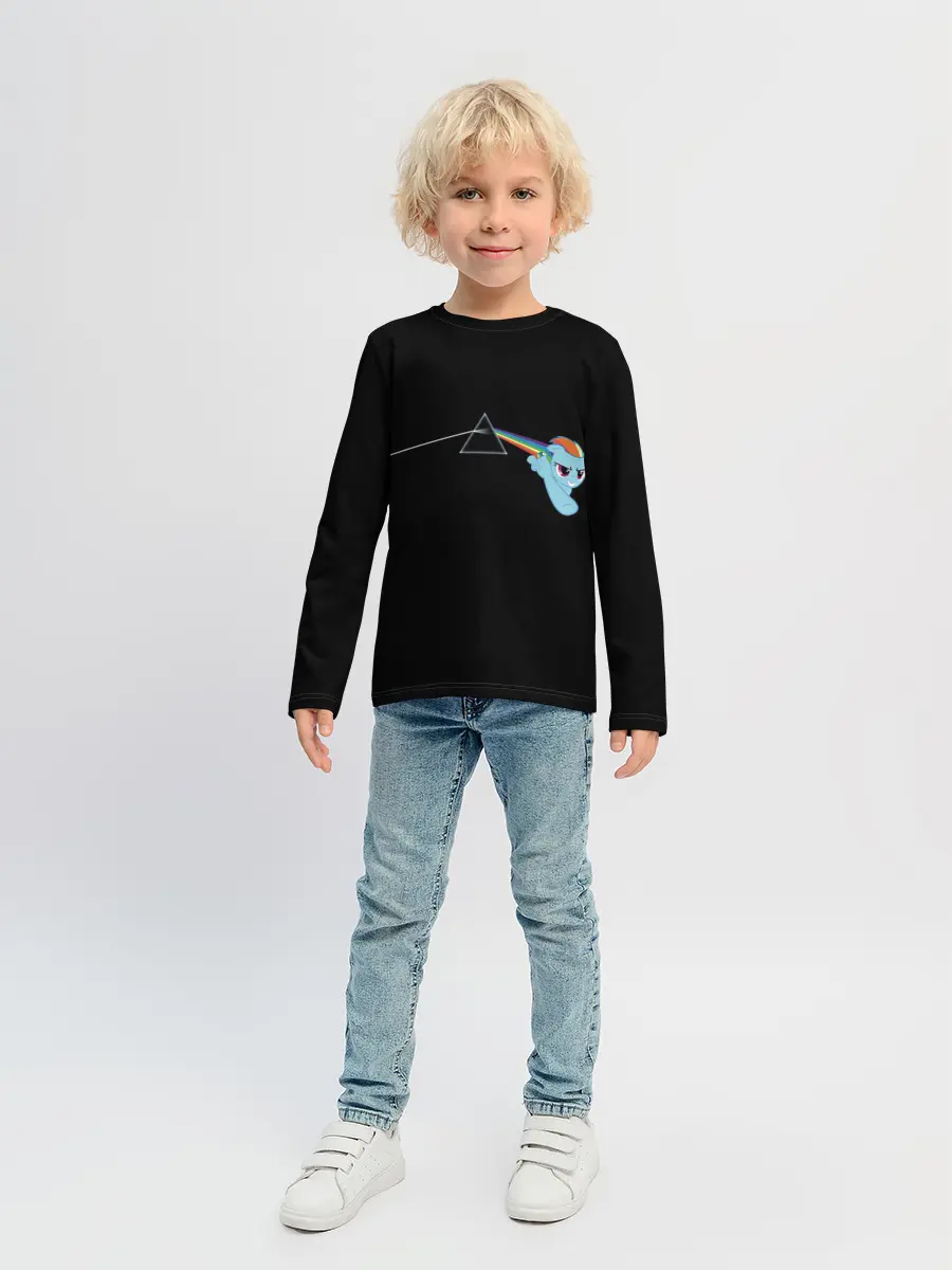 Детский лонгслив / Радуга Дэш х Пинк Флойд