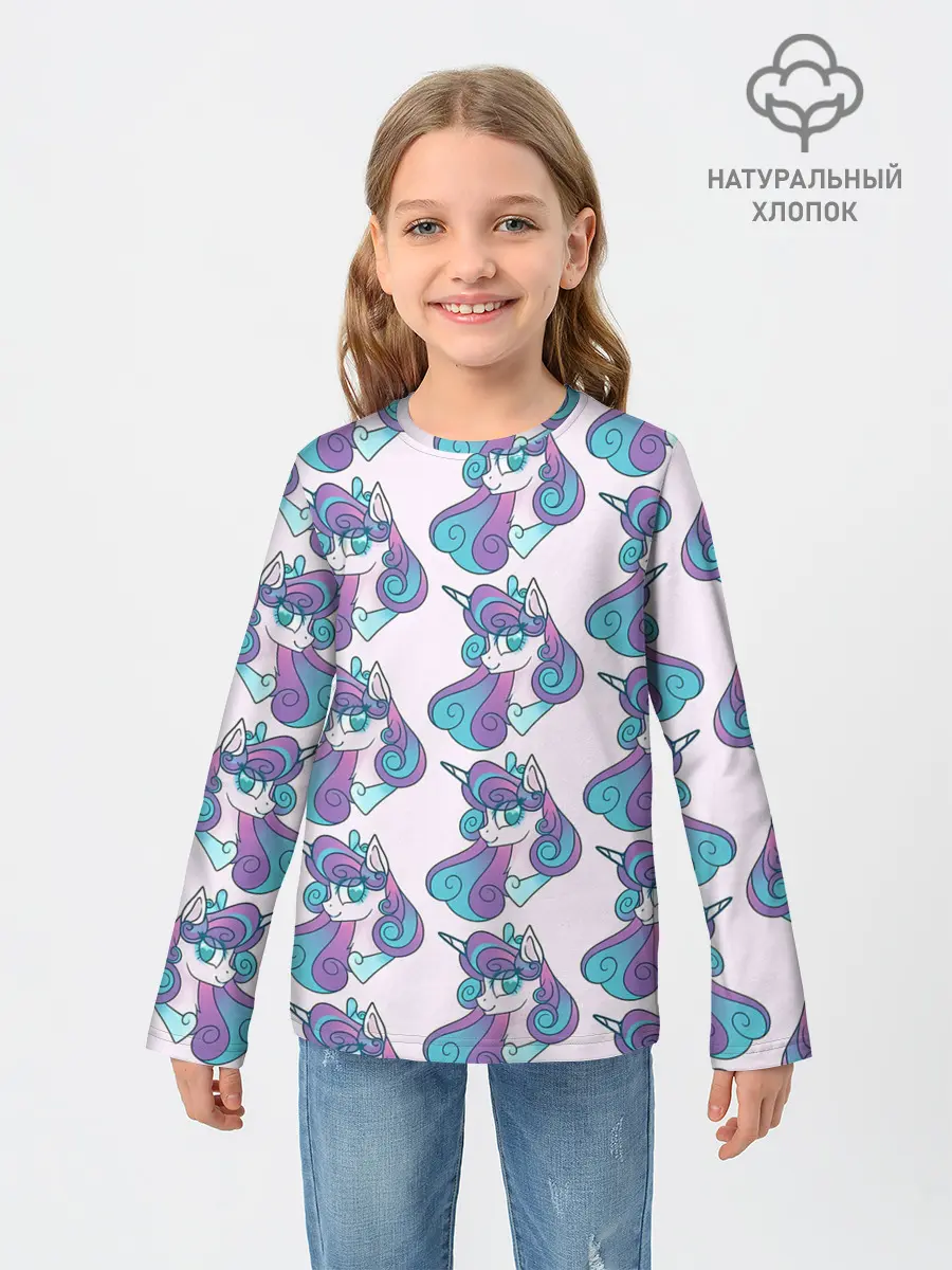 Детский лонгслив / Пони узор