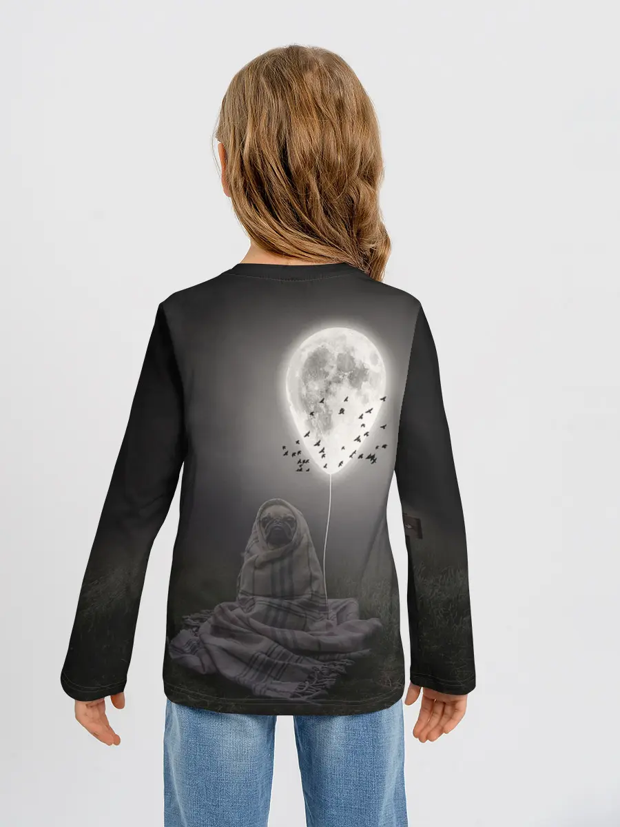 Детский лонгслив / Мопс и луна