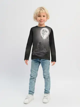 Детский лонгслив / Мопс и луна