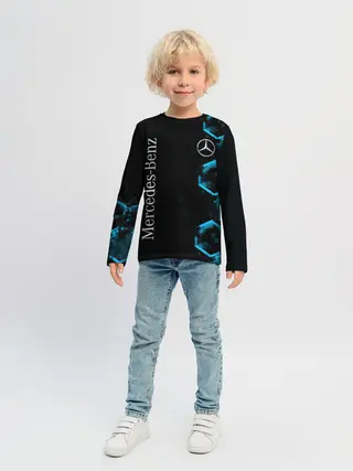 Детский лонгслив / Mercedes | Мерседес | Неон